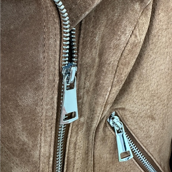 BLANKNYC Suede Moto Jacket Taupe Women’s Size L - Picture 6 of 6